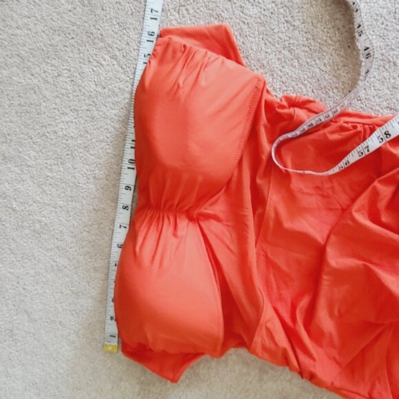 La Vie En Rose Strapless Padded One Piece Orange Beach Vacation Swimsuit L - Picture 3 of 4
